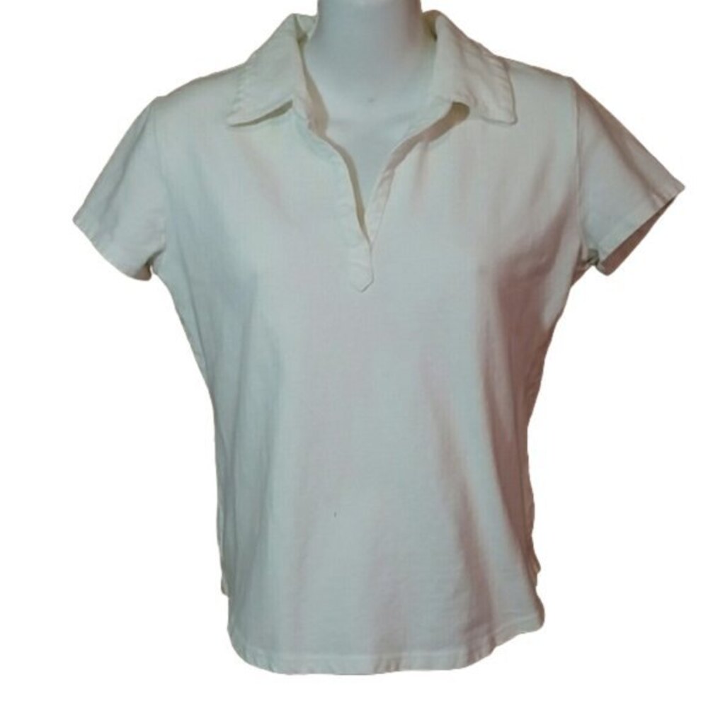 Mossimo Fitted White Short Sleeve Shirt Size M